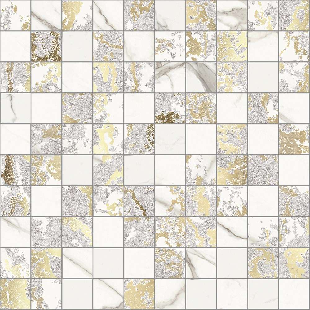 Мозаика Del Conca Boutique Lux Mosaico Lux Calacatta HBO 20, цвет белый, поверхность полированная, квадрат, 300x300