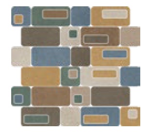 Мозаика Cerdomus Concrete Art Mosaico Pattern Warm 97860, цвет разноцветный, поверхность матовая, прямоугольник, 395x420