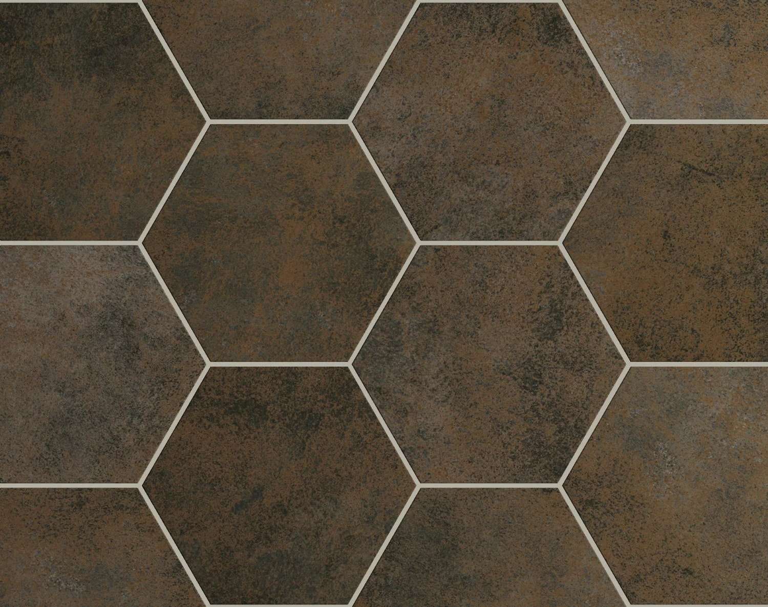 Керамогранит Equipe Oxide Negro 27475, цвет коричневый, поверхность матовая, шестиугольник, 175x200