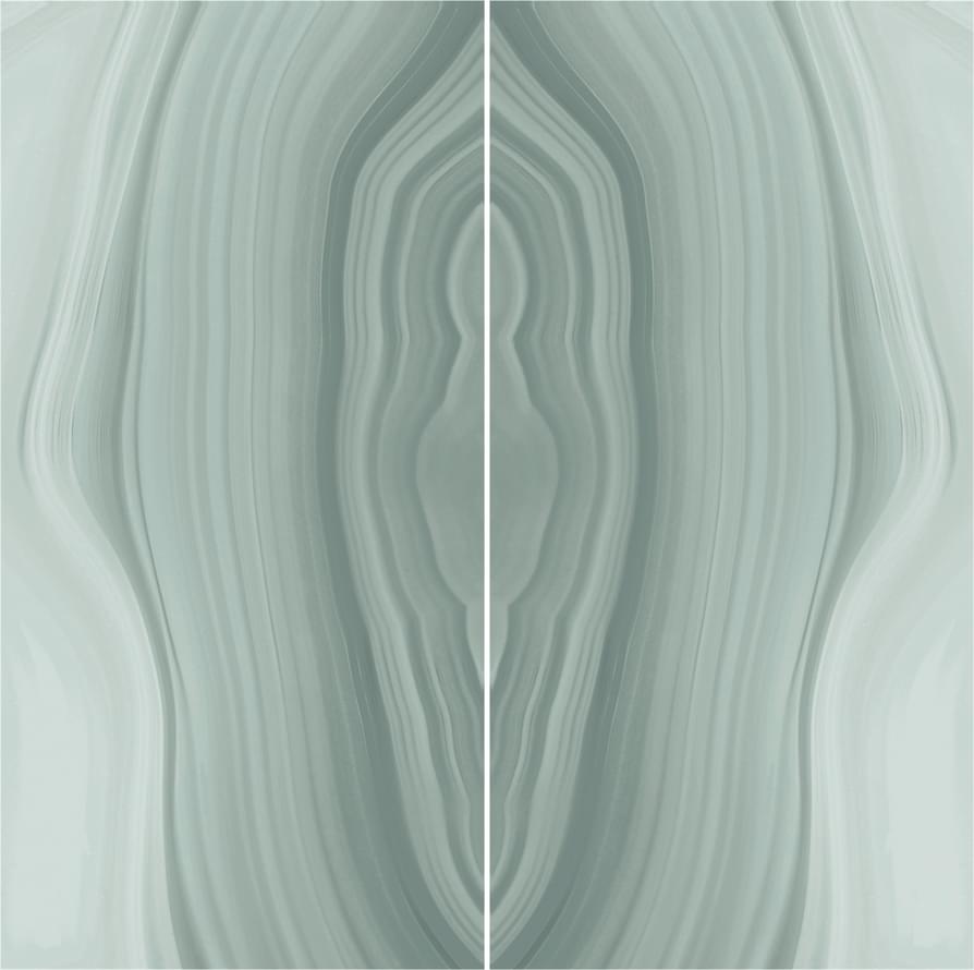 Панно Ceracasa Absolute Deco Symmetry 2pz Jungle, цвет бирюзовый, поверхность полированная, квадрат, 982x982