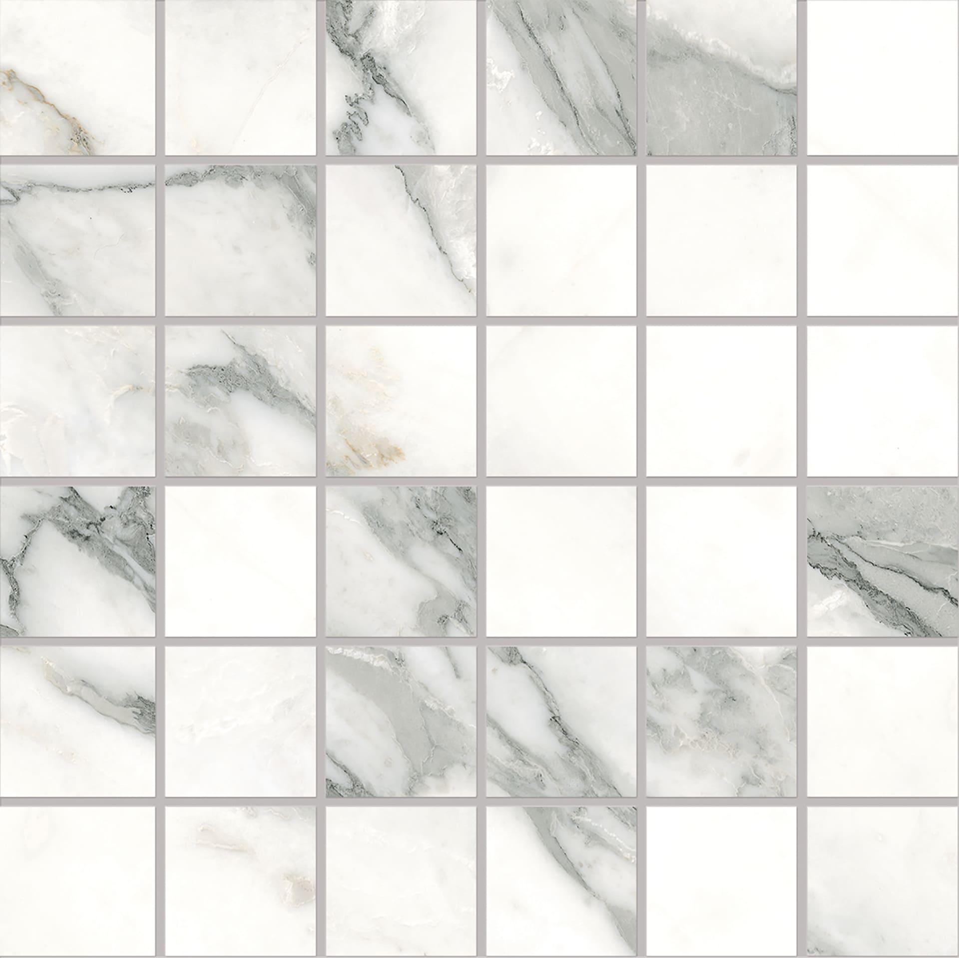 Мозаика Emilceramica (Acif) Tele Di Marmo Selection Mosaico 5X5 Arabescato Corchia Lapp EK4P, цвет белый серый, поверхность лаппатированная, квадрат, 300x300