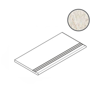 Ступени Italon Contempora Pure Gradino Round Grip DX 620040000044, цвет белый, поверхность структурированная, прямоугольник, 300x600