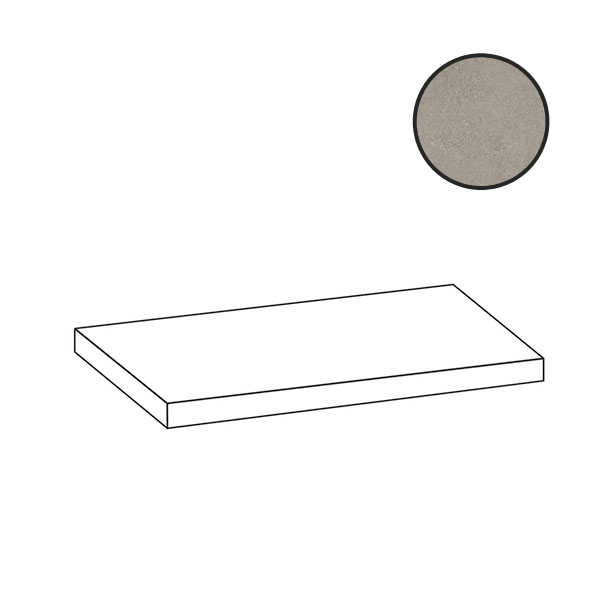 Ступени Cerdomus Concrete Art Elemento L Angolo Sx Grigio Safe 97649, цвет серый, поверхность противоскользящая, прямоугольник, 200x600