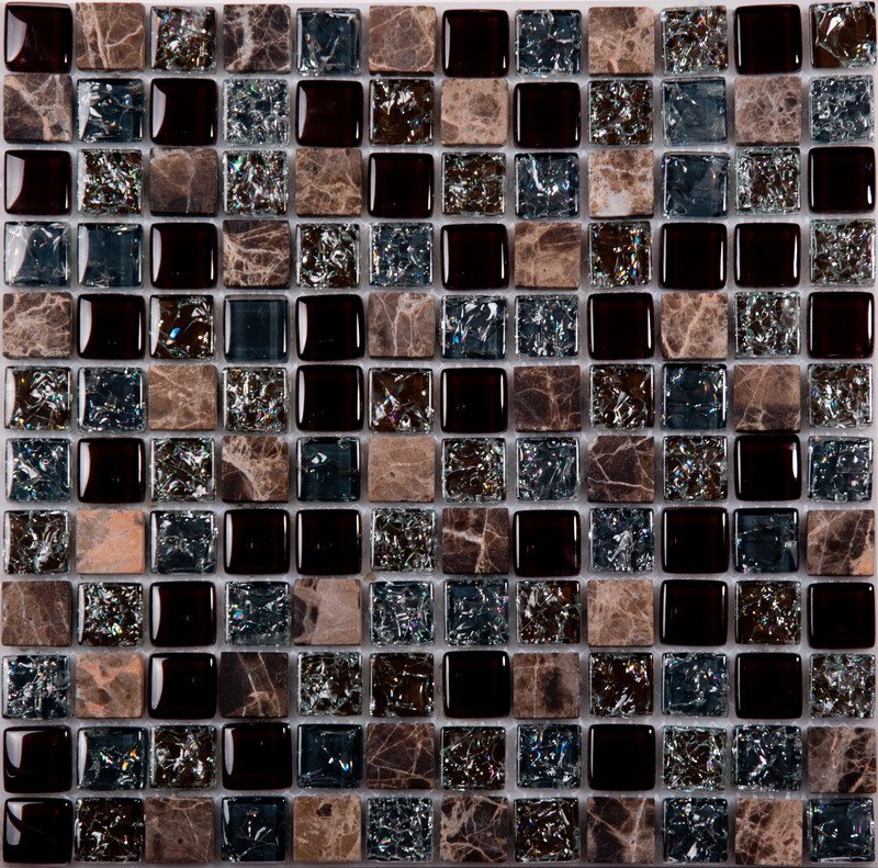 Мозаика NS Mosaic No-191A, цвет коричневый, поверхность глянцевая, квадрат, 298x298