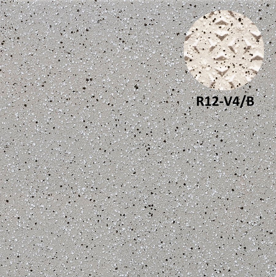 Керамогранит Stroeher Secuton R12-V4/B TS 60 grau 8802, цвет серый, поверхность структурированная, квадрат, 196x196