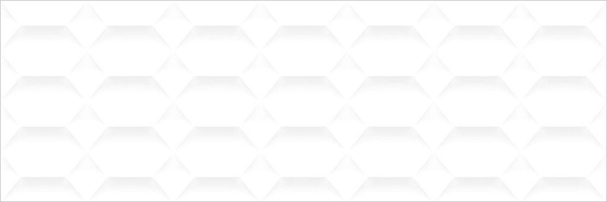 Декоративные элементы Gravita Satin White Hexa, цвет белый, поверхность матовая рельефная, прямоугольник, 300x900