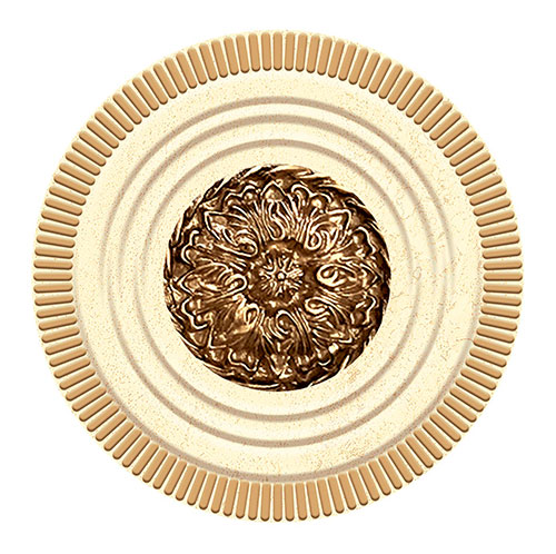 Вставки Eurotile Artemis Decor 364, цвет коричневый, поверхность глянцевая, круг и овал, 105x105
