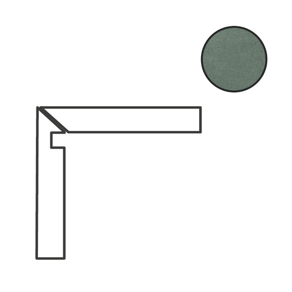 Спецэлементы Cerdomus Concrete Art Battiscala Sx Bosco Matt 97605, цвет зелёный, поверхность матовая, прямоугольник, 48x1200