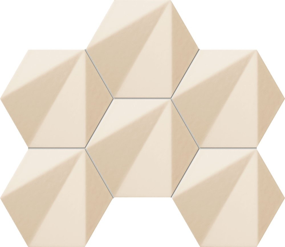 Мозаика Tubadzin Chenille Beige Hex, цвет бежевый, поверхность матовая, прямоугольник, 221x289
