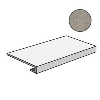 Ступени Floor Gres Industrial Steel Gradino Nat 739144, цвет серый, поверхность матовая, прямоугольник с капиносом, 330x1200