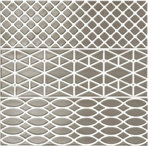 Декоративные элементы Ragno Dec Mix 3 Antracite R4KS, цвет серый, поверхность глянцевая, прямоугольник, 100x300