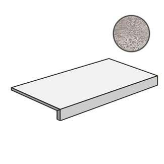 Ступени Emilceramica (Acif) On Square Gradone Cemento 20mm E2W9, цвет серый, поверхность матовая, прямоугольник с капиносом, 330x600