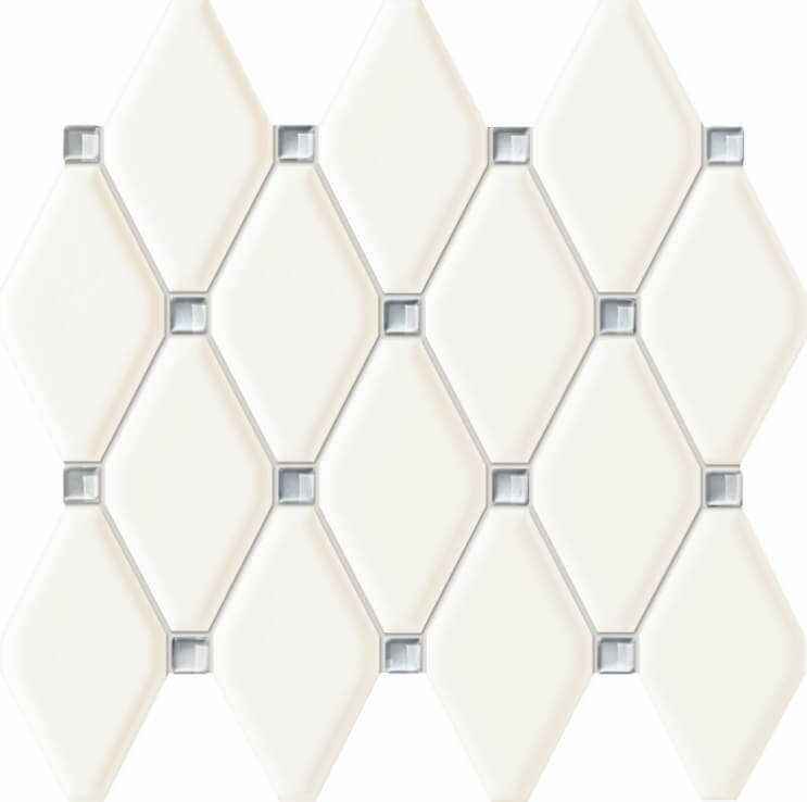 Мозаика Tubadzin Ms- Abisso White, цвет белый, поверхность глянцевая, прямоугольник, 270x298