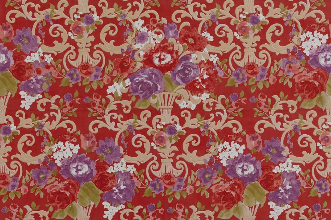 Панно Petracers Primavera Fioritura Su Rosso, цвет бордовый, поверхность глянцевая, прямоугольник, 650x977
