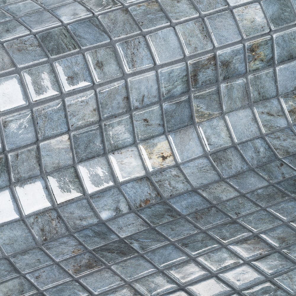 Мозаика Ezarri Gemma Hematite, цвет серый, поверхность глянцевая, прямоугольник, 313x495