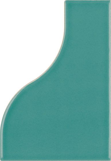 Керамическая плитка Equipe Curve Paon 28851, цвет бирюзовый, поверхность глянцевая, прямоугольник, 83x120