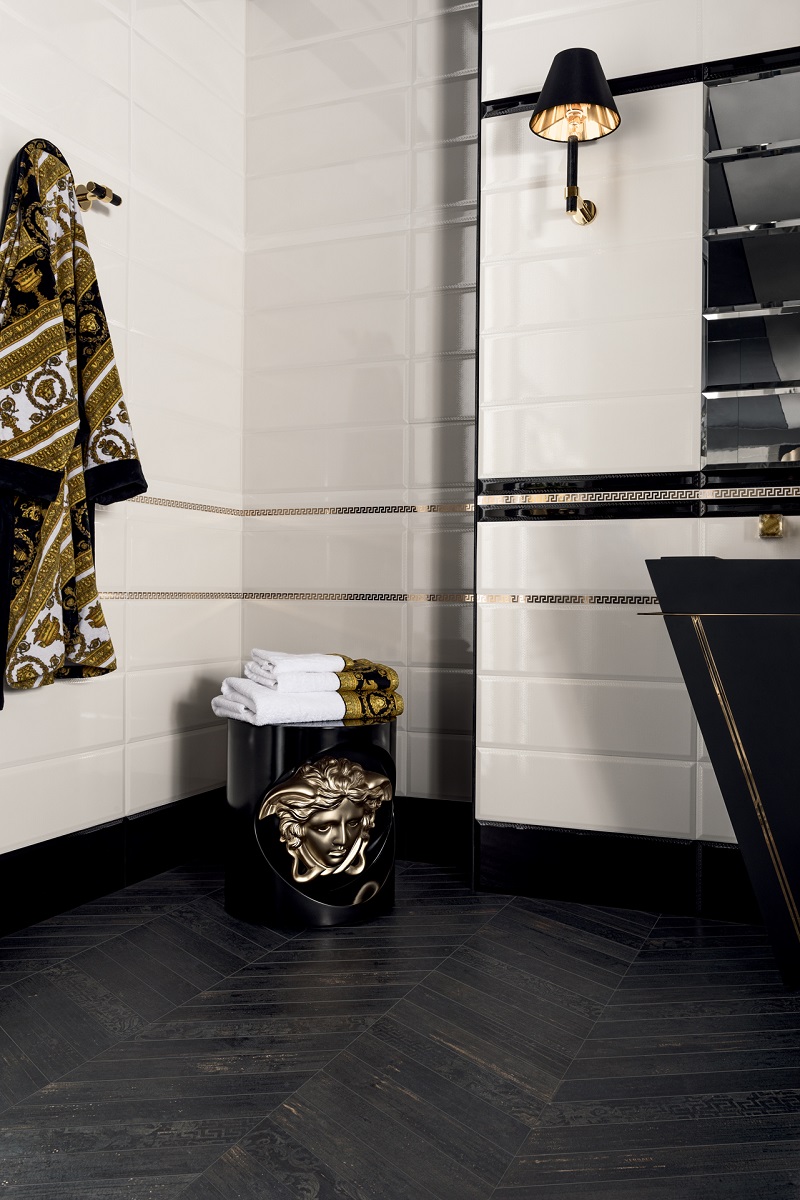 Плитка Versace Solid Gold, галерея фото в интерьерах
