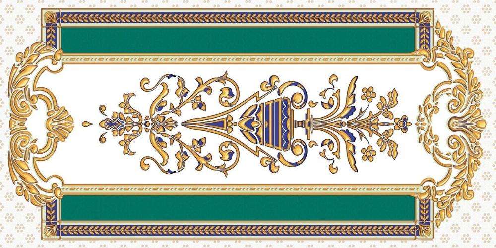 Декоративные элементы Ceramique Imperiale Декор Золотой Бирюзовый 04-01-1-10-03-71-905-0, цвет разноцветный, поверхность глянцевая, прямоугольник, 250x500