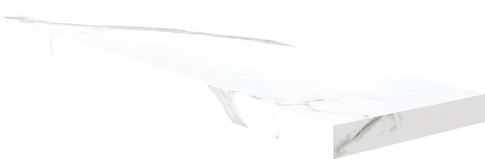 Ступени Cerdomus Statuario Ang Dx Grad C Retta Puro Nat 66741, цвет белый, поверхность матовая, прямоугольник с капиносом, 330x1200