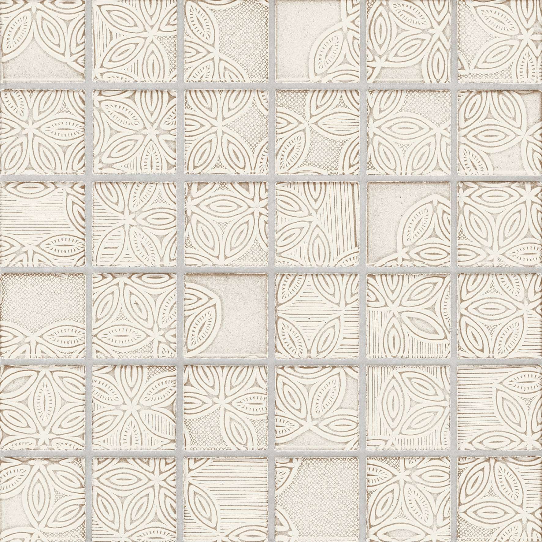 Мозаика Jasba Floris Grau 46150H, цвет белый, поверхность глянцевая, квадрат, 297x297