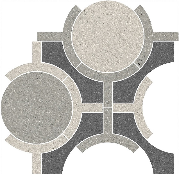 Декоративные элементы Kerama Marazzi Джиминьяно Декор 1 Наборный Матовый ID149, цвет серый чёрный, поверхность матовая, прямоугольник, 480x495