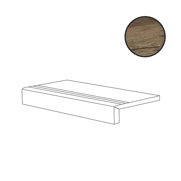 Спецэлементы Flaviker X20 Nordik Wood Elem.L Grip Brown 0007108, цвет коричневый, поверхность матовая, прямоугольник, 150x900