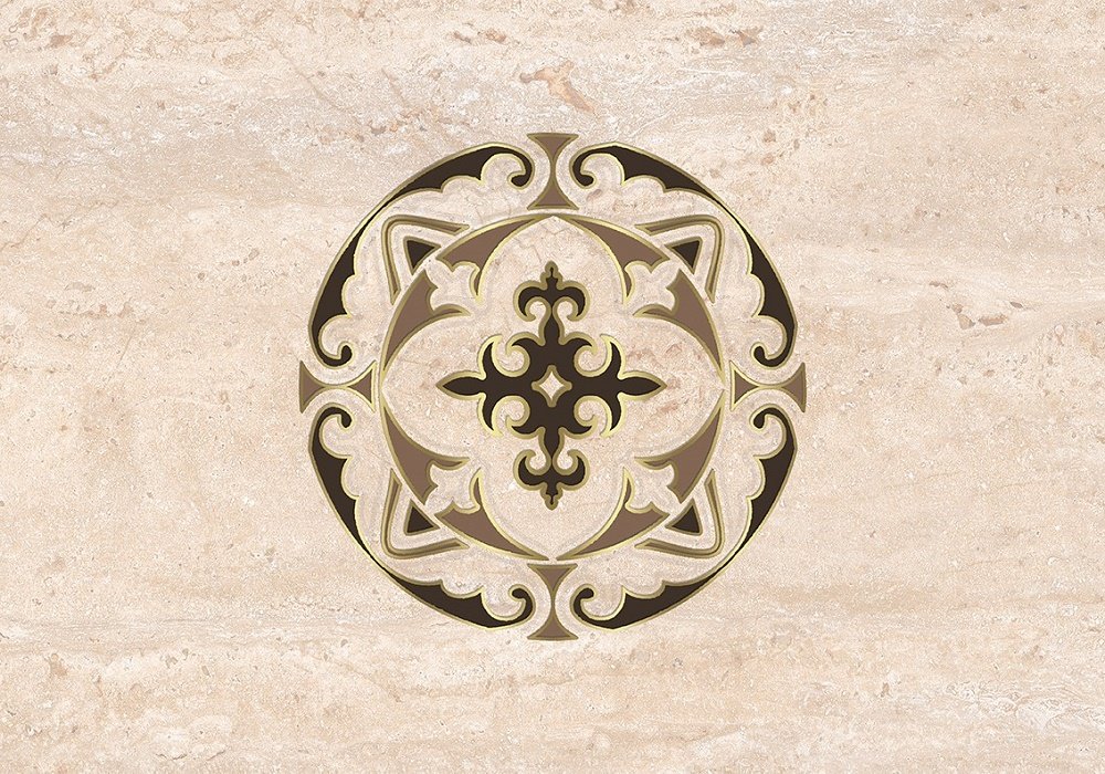 Декоративные элементы Axima Дубай Декор D1, цвет бежевый, поверхность глянцевая, прямоугольник, 280x400