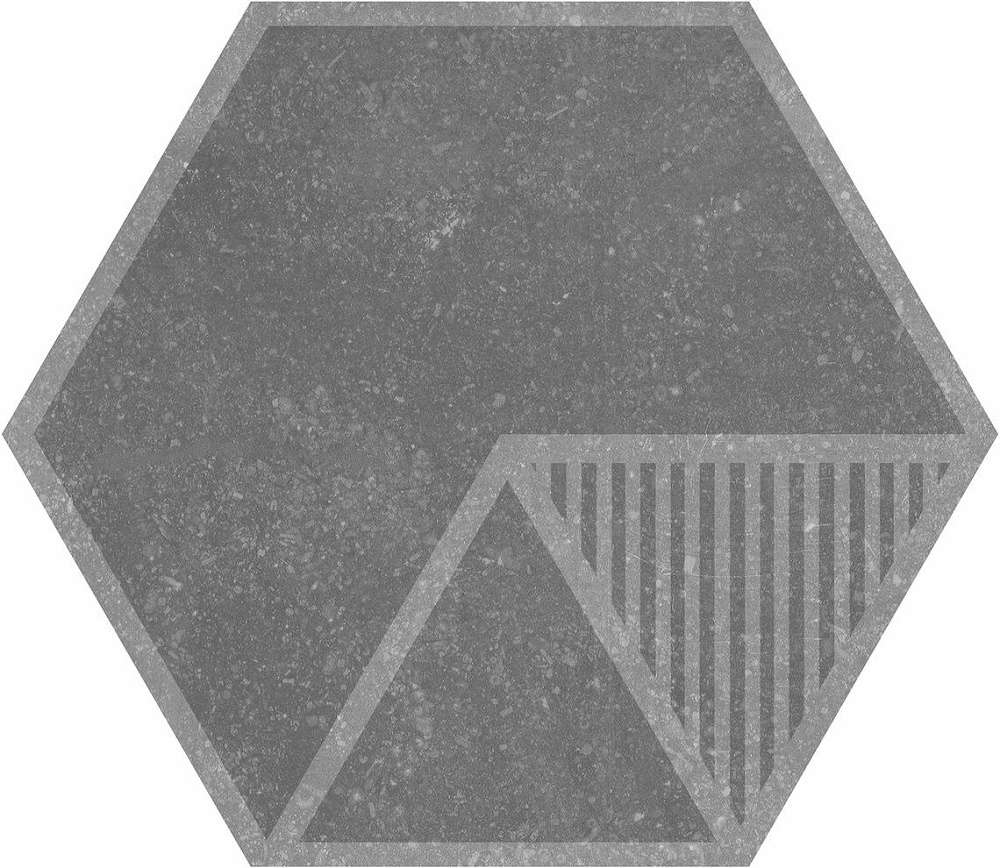 Керамогранит ITT Ceramic Atila Hexa Matt, цвет серый, поверхность матовая, шестиугольник, 232x267
