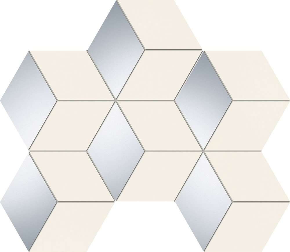 Мозаика Tubadzin Senza White Hex, цвет разноцветный, поверхность глянцевая, прямоугольник, 221x289