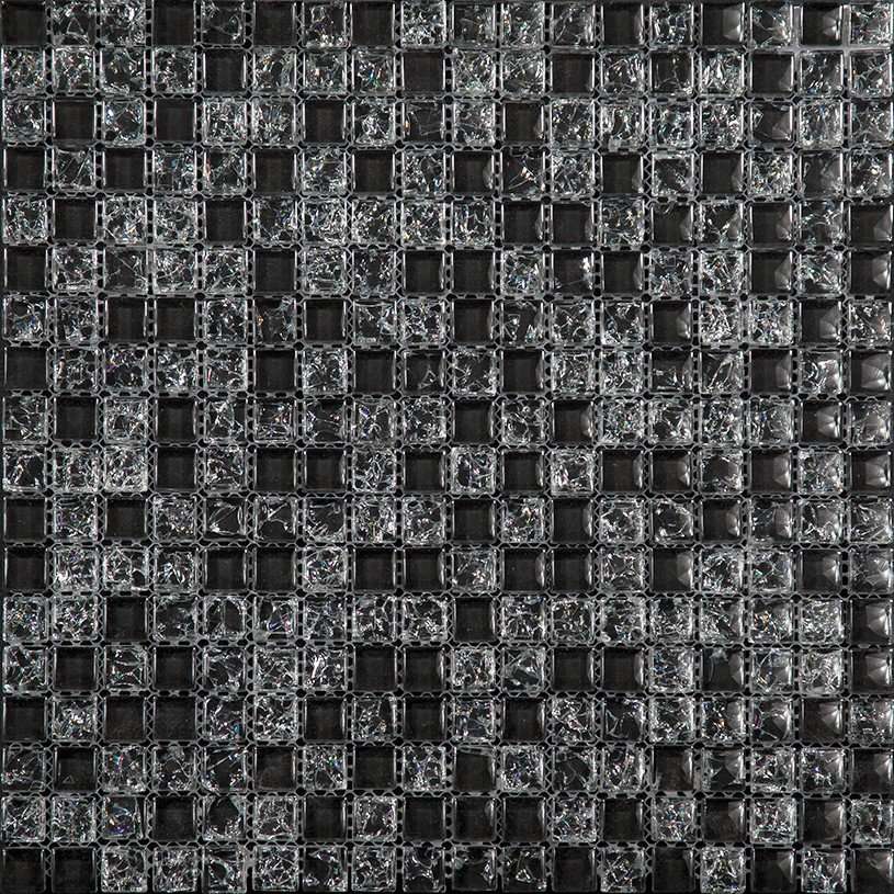 Мозаика Natural Mosaic ICE-01 (Стекло), цвет чёрный, поверхность глянцевая, квадрат, 298x298