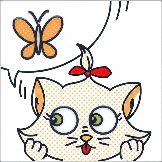 Декоративные элементы Kerama Marazzi Декор Кошки-Мышки. Бабочка NT\A131\5009, цвет разноцветный, поверхность глянцевая, квадрат, 200x200
