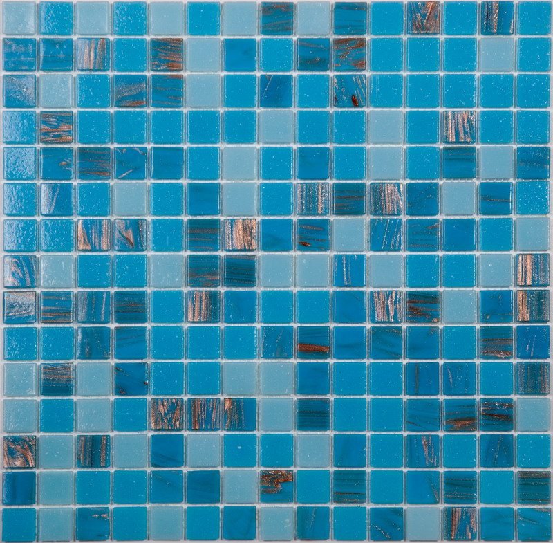 Мозаика NS Mosaic MIX18, цвет голубой, поверхность глянцевая, квадрат, 327x327