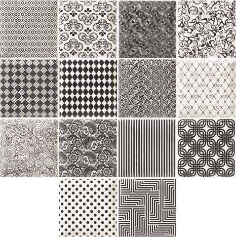 Декоративные элементы Mainzu Bombato Decor Preston, цвет чёрно-белый, поверхность матовая, квадрат, 150x150