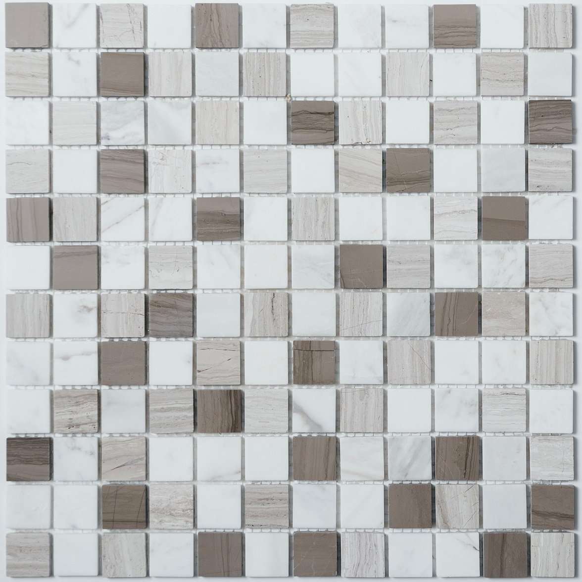 Мозаика NS Mosaic KP-745, цвет коричневый бежевый, поверхность полированная, квадрат, 298x298