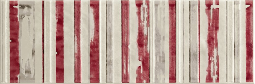 Декоративные элементы Love Tiles Ground Zone Cream, цвет красный, поверхность глазурованная, прямоугольник, 200x600