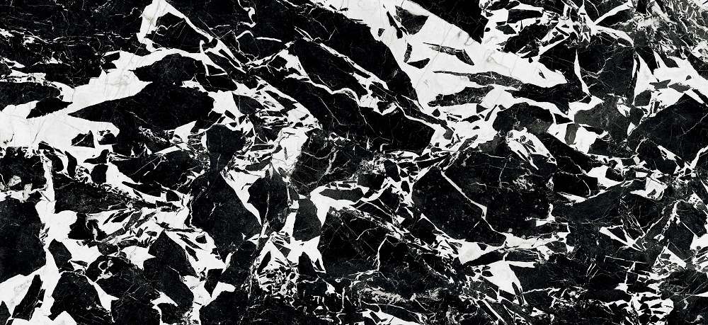 Керамогранит Floor Gres B&W Marble Fragment Naturale 766581, цвет чёрно-белый, поверхность матовая, прямоугольник, 300x600