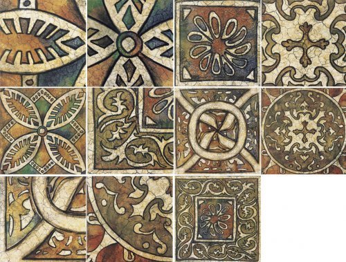 Декоративные элементы Mainzu Decor Medievo, цвет коричневый, поверхность матовая, квадрат, 200x200