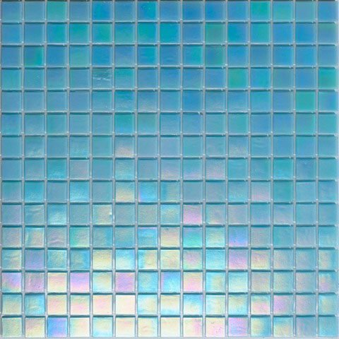 Мозаика Alma Mosaic Pearly PE18, цвет голубой, поверхность глянцевая, квадрат, 200x200