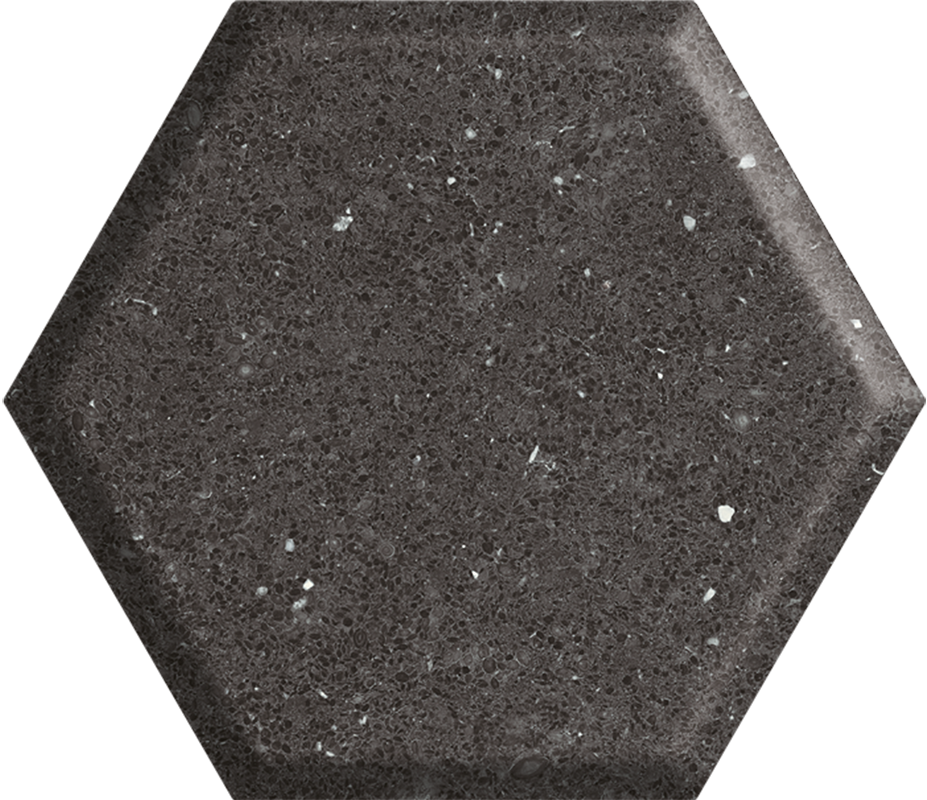 Керамическая плитка Paradyz Space Dust Nero Heksagon Struktura A Sciana, цвет чёрный, поверхность матовая, шестиугольник, 171x198