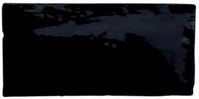 Керамическая плитка Cevica Antic Negro, цвет чёрный тёмный, поверхность глянцевая, кабанчик, 75x150