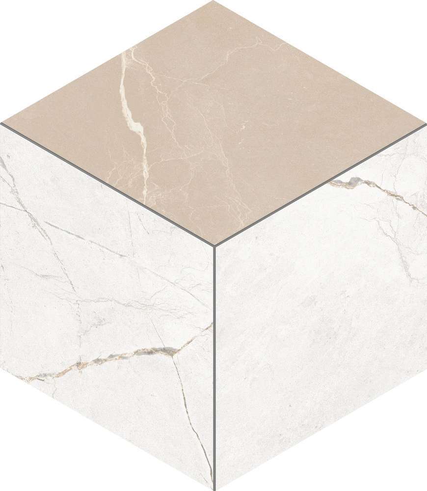 Мозаика Estima Nolana Mosaic Cube White NL00 70772, цвет белый, поверхность матовая, шестиугольник, 250x290