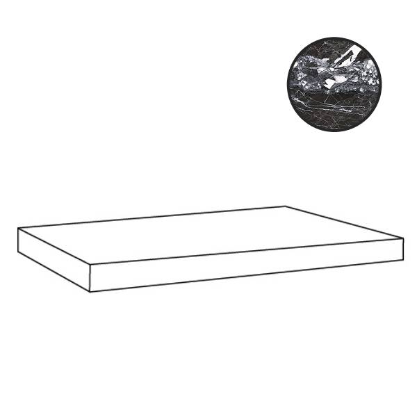 Ступени Roberto Cavalli Lush Angolo Gradone SX Noir Antique 509143, цвет чёрно-белый, поверхность полированная, прямоугольник, 330x1190