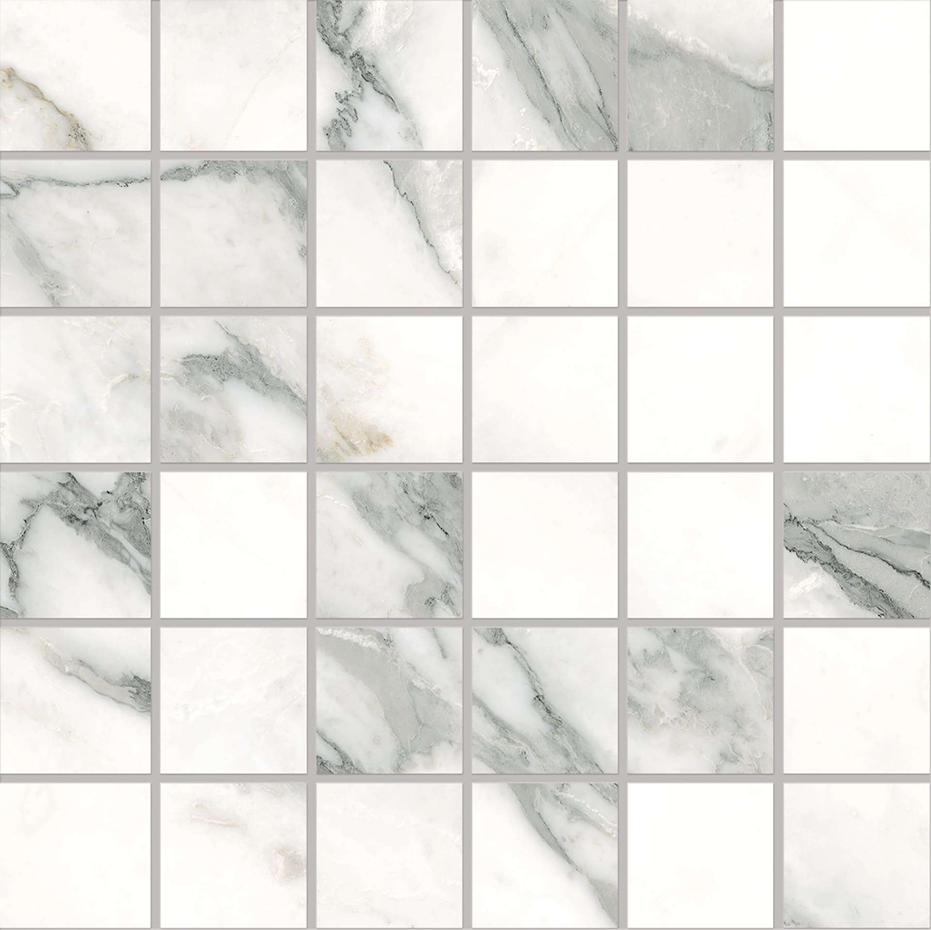Мозаика Emilceramica (Acif) Tele Di Marmo Selection Mosaico 5X5 Arabescato Corchia Nat EK4K, цвет белый серый, поверхность матовая, квадрат, 300x300