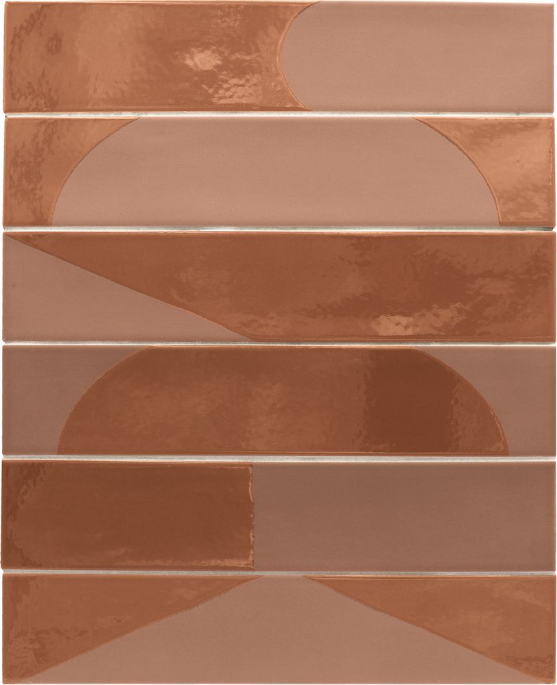 Керамогранит Equipe Wadi Decor Terra 30175, цвет терракотовый, поверхность глянцевая матовая, под кирпич, 60x300