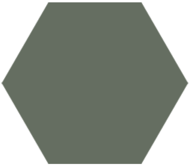 Керамогранит Codicer Basic Hex 25 Moss, цвет зелёный, поверхность матовая, шестиугольник, 220x250