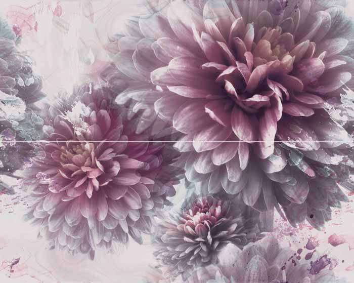 Панно Azulejos Alcor Lugano Decor Floral 2pz Lila, цвет фиолетовый, поверхность глянцевая, прямоугольник, 400x500