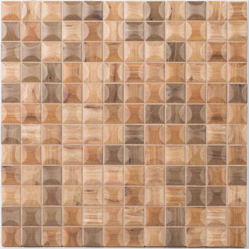 Мозаика Vidrepur Edna Wood Dark Blend, цвет коричневый тёмный, поверхность матовая, квадрат, 317x317