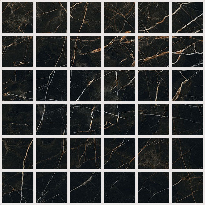 Мозаика Cerdomus Iskra Mosaico Saint Laurent 94464, цвет чёрный, поверхность матовая, квадрат, 300x300