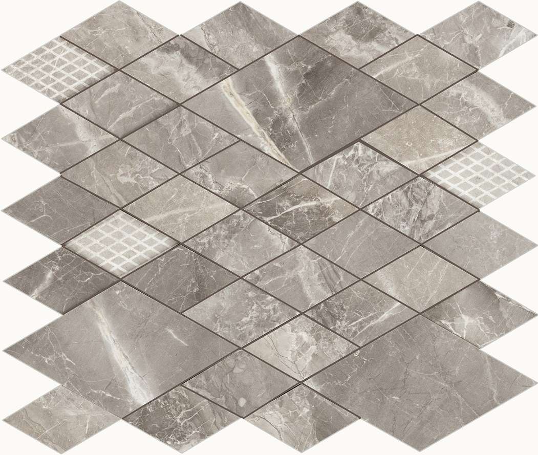 Мозаика Piemme Majestic Mos. Supreme Grey Lev 02625, цвет серый, поверхность полированная, прямоугольник, 310x350