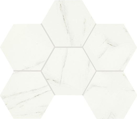 Декоративные элементы Piemme Marmi-Reali Mat Esagono Carrara 00409, цвет белый, поверхность матовая, шестиугольник, 290x415